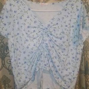 Womens size large, blue floral crop top